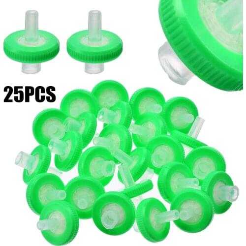25Pcs Syringe Filter 13mm 0.22Micron (um) Deschem Chemistry Labware Syringe Filter Lab Tools Water Solution Filtration Membrane