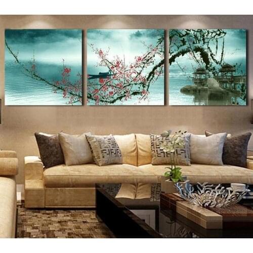 3pcs,diamond embroidery Natural landscape 5d diamond painting flower,full diamond mosaic,picture of rhinestone cross stitch gift