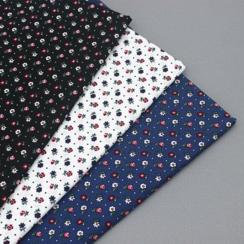 50*147cm Cotton Poplin Printed Fabric Pastoral Style Fresh Flower Cloth Floral Cloth Cotton Clothing Handmade Diy Fabric