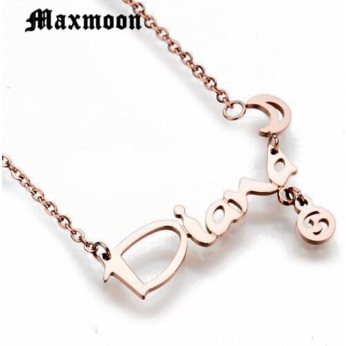 Maxmoon Constellation Signs European Women Men Punk Rose -color Stainless Steel Jewelry Necklace Cancer Zodiac Pendant Necklaces