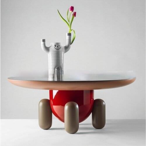 Tea table combination personality color round table capsule small tea table small round a few