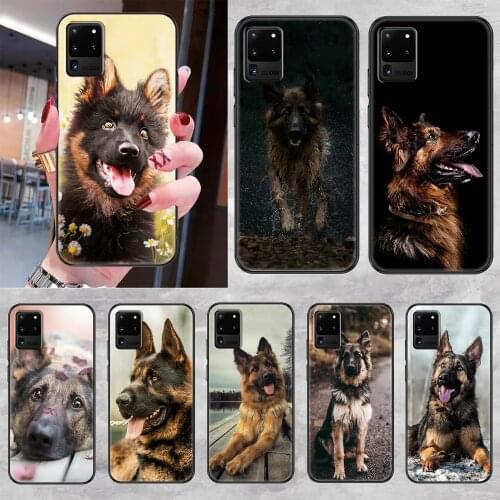 German Shepherd dog Phone case For Samsung Galaxy Note 4 8 9 10 20 S8 S9 S10 S10E S20 Plus UITRA Ultra black fashion hoesjes art