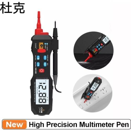 DUKA LCD Digital High Precision Multimeter Pen Flashlight Non-contact Detection Tester Meter High Precision Multimeter