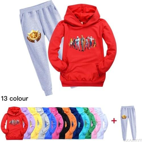 Fortnites Kids Hoodies Tracksuit for Boys Girls Games Character Costume Long Sleeve Cartoon Cotton Sweatshirt Clothes