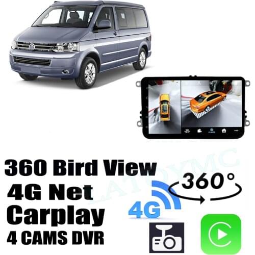 Car Audio Navigation GPS Stereo Media Carplay DVR 360 Birdview Around Android System For Volkswagen VW Doubleback California 5T