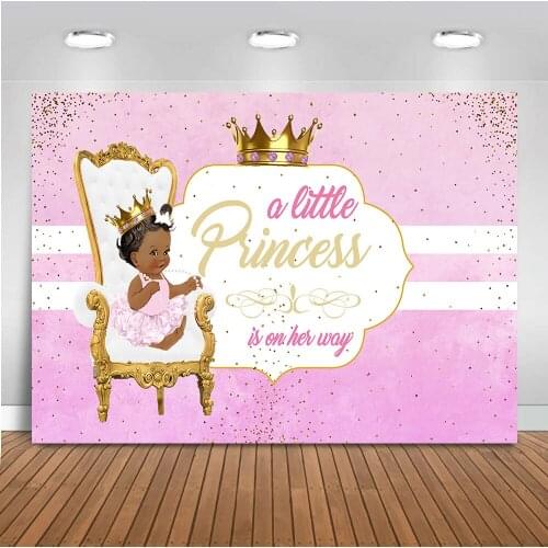 Neoback Newborn Baby Shower Princess Photo Background Purple Backdrop for Photography Royal Crown Party Decoration Banner 423