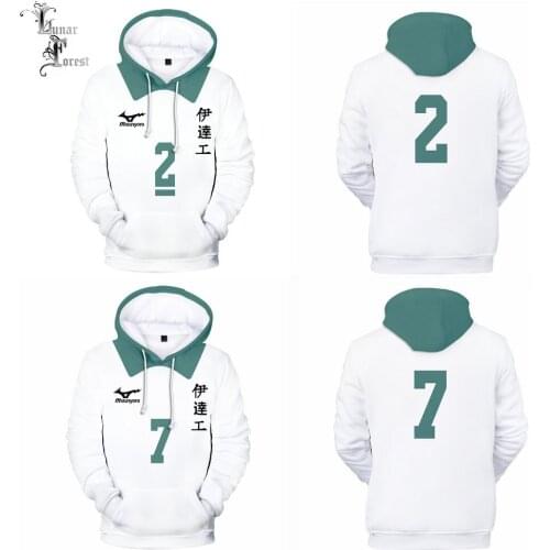 Haikyuu!! Datekougyou 3D Printing Men/Women Autumn Fashion Japanese Anime Hoodies Sweatshirt Long Sleeves Pollover Plus Size