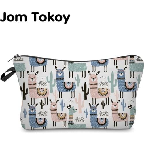 Jom Tokoy Cosmetic Organizer Bag Make Up Printing Llama Cosmetic Bag Fashion Women Brand Makeup Bag Hzb931