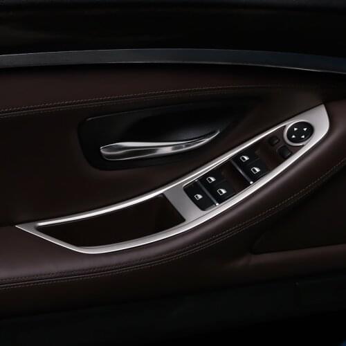 Car Window Glass Lifting Buttons frame decoration for BMW 5 series f10 f18 2011-17 Stainless steel Car styling Door Armrest Trim