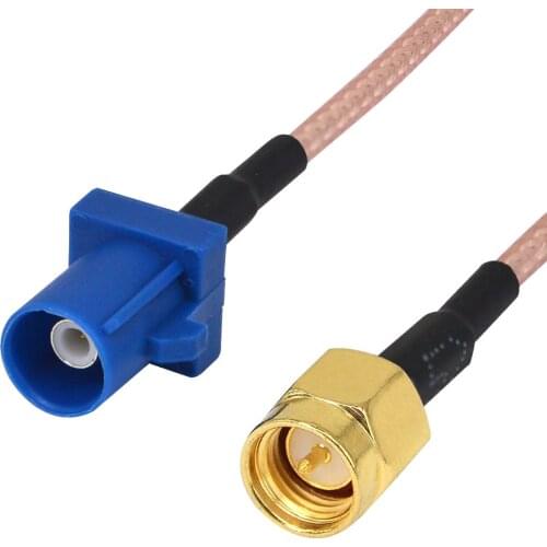 Vehicle Car GPS Antenna Adapter Cable SMA Male to Fakra C Blue Coaxial Pigtail Cable for Vehicle Truck SUV Car Stereo Head