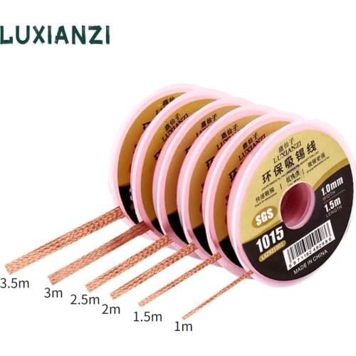 LUXIANZI Lead-free Welding Wires SGS Desoldering Braid Solder Remover Wick Wire Flux BGA Repair Tool 1/1.5/2/2.5/3/3.5mm
