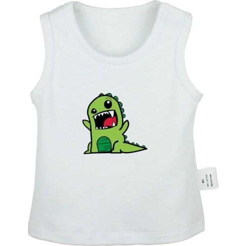 Cute Cartoon T-Rex Dinosaur Fashion Popular SAINT Cute TSM Newborn Baby Tank Tops Toddler Vest Sleeveless Infant Cotton Clothes