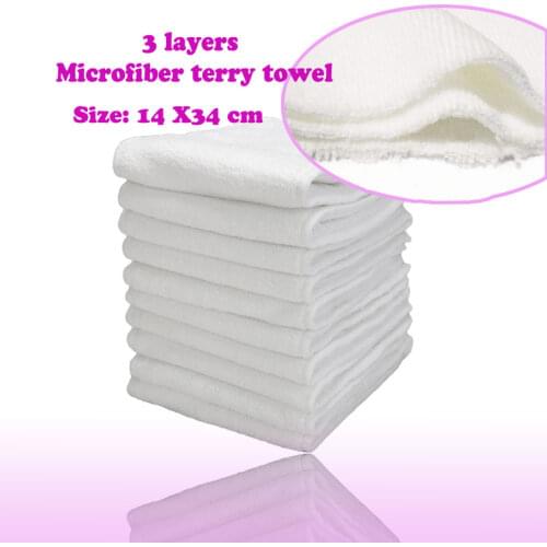 Reusable Nappies Liners Washable Baby Cloth Diaper Inserts Super-absorbency 3 Layers Microfiber Liners Pocket Nappy Inserts