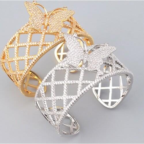 Fashion Hot Brand New Wedding Party Jewelry Women Move Stone Bracelets Wedding Party Zircon Crystal Butterfly Finger Bracelet