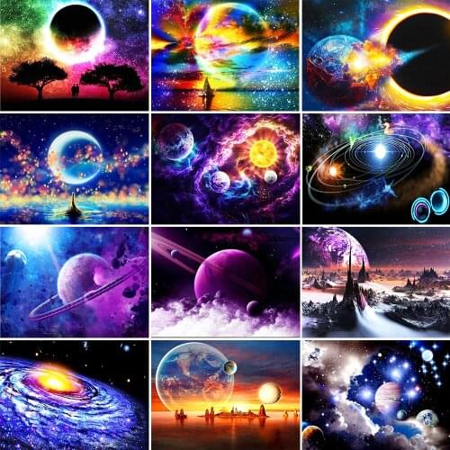 XUEQIXIAOZU 5D DIY Starry Sky Diamond Painting Full Square Round Crafts Mosaic Landscape Diamond Embroidery Set Home Decoration