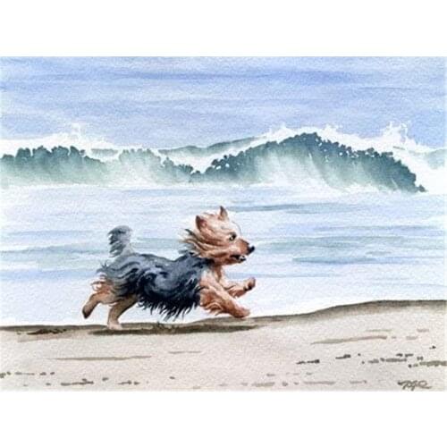 Animal Yorkshire Terrier DIY Cross Stitch 11CT Embroidery Kits Craft Needlework Set Printed Canvas Cotton Thread Home Sale