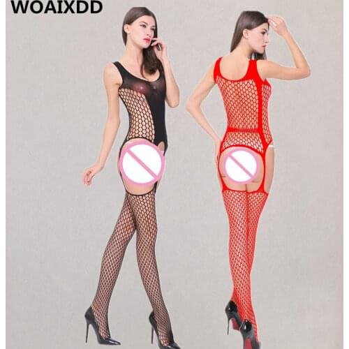 WOAIXDD Fishnet Underwear Elasticity Nylon Lenceria Sexy Lingerie Mesh Body stockings Erotic Lingerie For Women Sex Costume