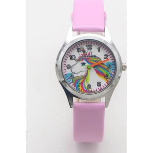 New arrival Fashion Quartz kids cartoon Unicorn rainbow Watch children student girls boys Watches Relogio Feminino kol saati