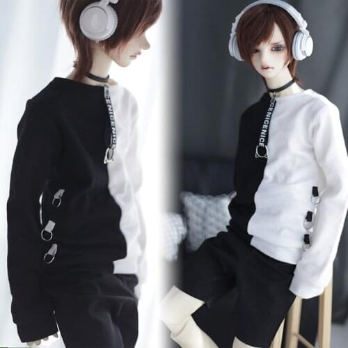 NEW BJD Doll Clothes 1/3 Uncle SD Doll Black white circular ring Everyday T-shirt/Tops