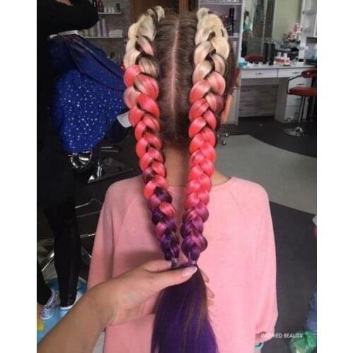 Wholesale Fake Hair Box Twist Pre Stretched 24 Inch Braiding Hair Braids Extensions Kanekalon Synthetic Hair Jumbo Crochet Braid