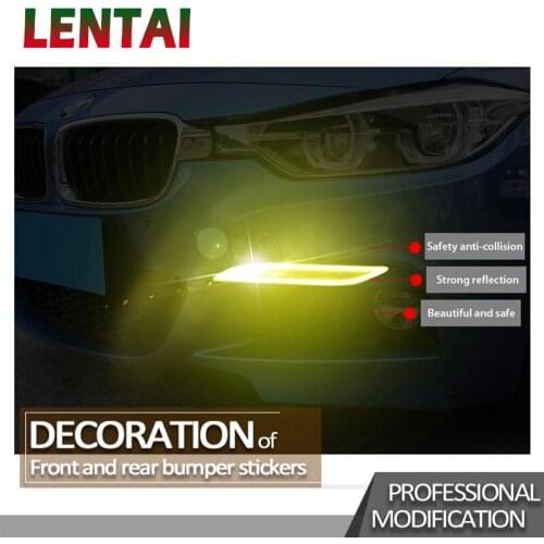 LENTAI Front And Rear Bumper Reflective Stickers Car-styling For Nissan Juke Tiida Subaru Ford mondeo mk4 mk3 Opel corsa zafira