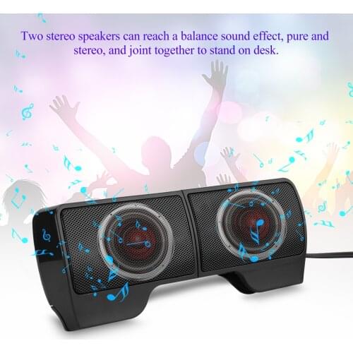 Mini Portable Clip-On USB Powered 3.5mm Jack Stereo Speakers Laptop Soundbar Support Volume Control For Laptop PC Desktop Tablet