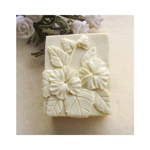 PRZY Flower Soap Cherry Blossoms Rectangle Silicone Mold Moulds Gypsum Chocolate Candle Candy Mold Clay Resin Rubber
