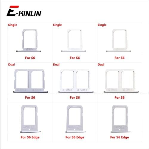 Sim Card Socket Slot Tray Reader Holder Connector Micro SD Adapter Container For Samsung Galaxy S6 Edge G920 G925 Parts