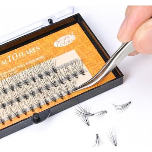 Fans Eyelashes Grafted Makeup 60 Bundles/box 0.12mm C Curl 10D Volume Eyelash Extensions Natural Long Faux Mink Cluster Lashes