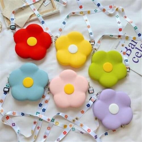 1pcs silicone Cute Flower childrens bags coin purse princess bag for baby gril Party Beach Summer New 2021 Wholesale