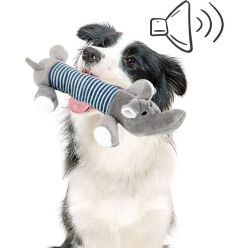 Dog Cat Fleece Toys Durability Pet Funny Plush Toys Elephant Duck Pig Fit for All Pets Squeak Chew Sound Dolls