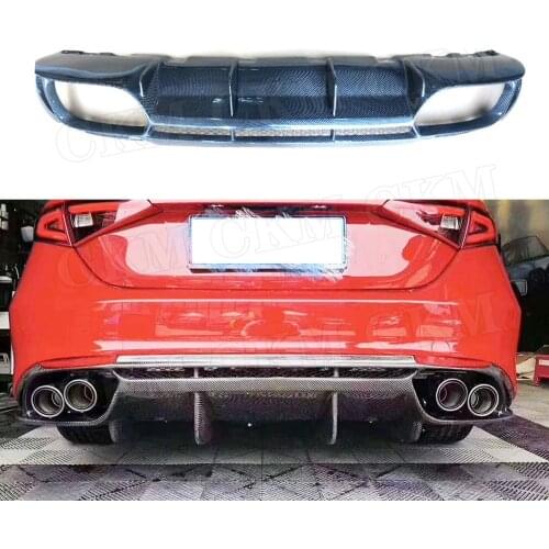Carbon Fiber Material Rear Bumper Lip Diffuser FRP Bumper Cover for Alfa Romeo Giulia Standard 2017-2020 QV style