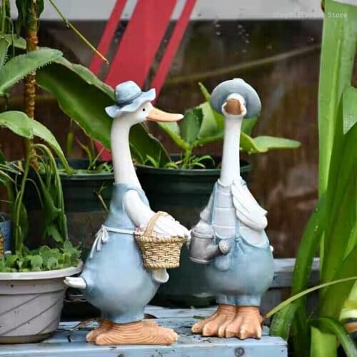 Duck decoration resin sculpture animal statue lovers duck decoration creativity pond garden decoration landscape crafts