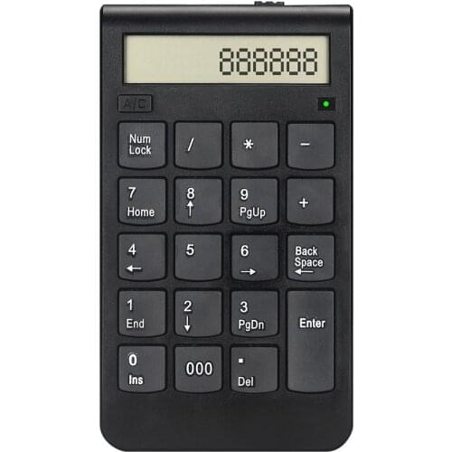 2.4G Usb Wireless Number Keyboard With Digital Display Rechargeable 18 Keys Digital Keypad For Accounting Teller Laptop Notebook