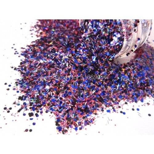 Solvent resistant Holographic Laser color glitter for nail polish G391