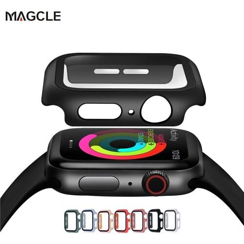 Full Cover Tempered Glass 360 for Apple Watch 44mm 38mm 42mm 40mm Serie 5 4 3 2 1 Curved Edge Frame Screen Protector for iWatch