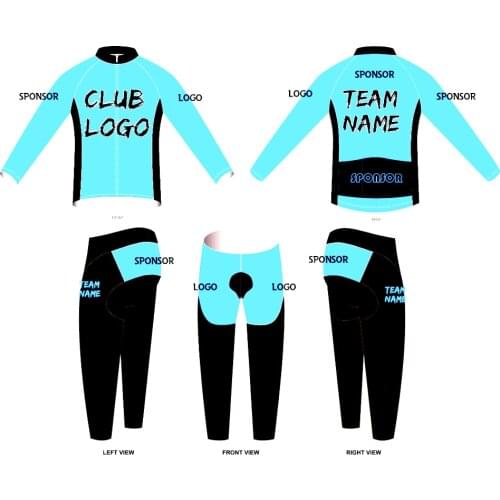 Factory Custom Winter Long Sleeve Bicycle Team Cycling Jersey Bib Pants Sets Pro Bike Club Uniform Kits Culotte Maillot Ciclismo