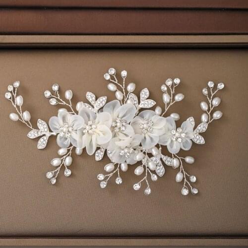 Luxury Hair Jewelry Wedding Hair Jewelry Headdress Rhinestone Flower Hair Comb Headpeice Women Hair Pin Bride Accessory VL