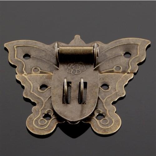 1pc 60*51mm Butterfly Box Clasp Hardware Latch Decorative Gift Wine Box Wood Suitcase Toggle Latch Drawers Buckle