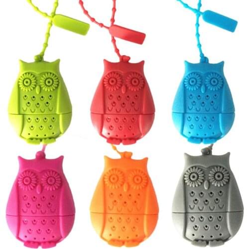 1PC Creative Owl Tea Strainer Tea Bags Food Grade Silicone Loose-leaf Tea Infuser Filter Diffuser Fun Cartoon Tea Accessories