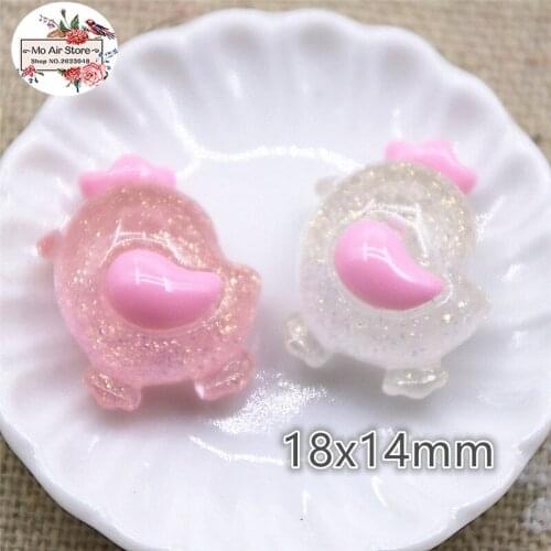 10pcs Resin Kawaii shiny chick flat back Cabochon Art Supply Decoration Charm Craft DIY accessories 18x14mm