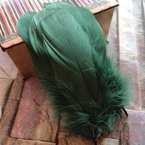 100pcs Natural Goose Feathers Blackish Green Loose Goose feathers 12-20cm Christmas decoration clothing shoes hat accessories