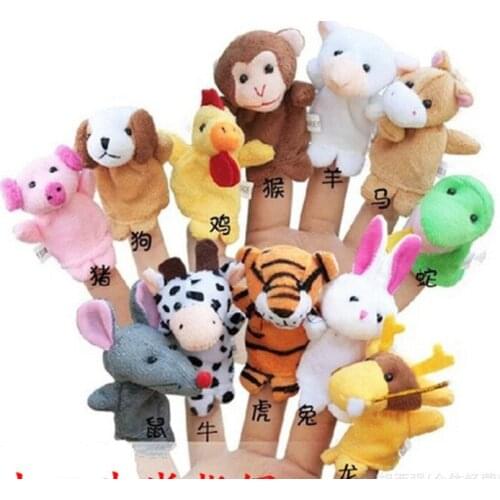 1200pcs Finger Puppet Plush Toys Chinese Zodiac Biological Doll For Kid Birthday Gift Animal Cartoon Baby Favorite Finger Doll