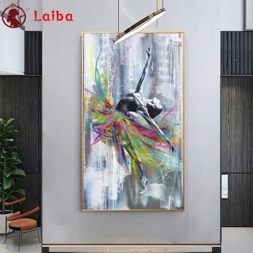 2021 round Diamond Painting Abstract art, dancing woman Full square Rhinestone of Picture Diamond mosaic Home wall decoration