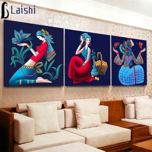 3pcs 5D DIY Diamond Painting Classical Beauty full Square Round Diamond Inlaid Home Decor mosaic Cross Stitch Handmade gifts