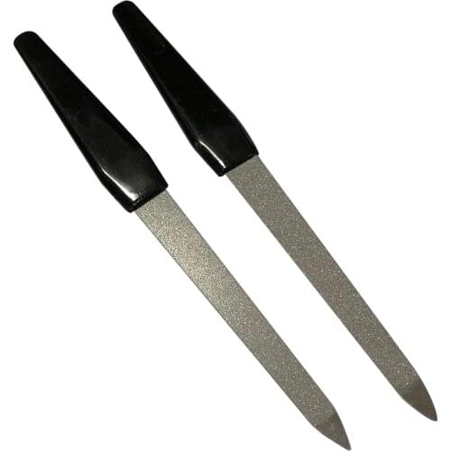 5PCS/Set Plastic Handle Metal Double Sided Nail Files Home Nail File DIY Manicure Pedicure Tool