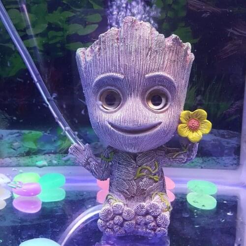 7style PVC Cute Cartoon Tree Man Aquarium Ornament Fish Tank Cave Stone Decoration Plant Flower Pot Bonsai Garden Home Decor