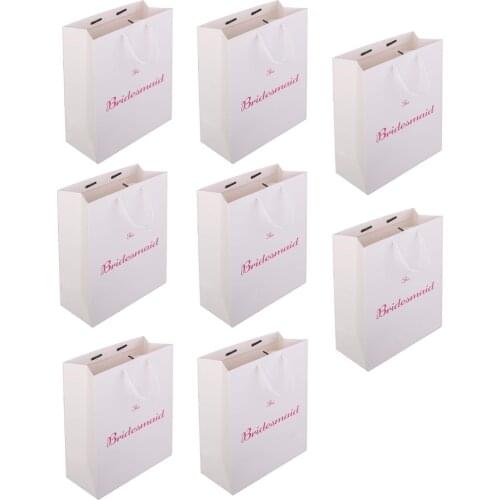 8pcs The Bridesmaid Printed Paper Favour Gift Bag with Handle Wedding Shower Hen Party Supplier