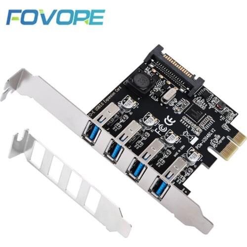USB 3.0 PCI-e adapter 4 Ports USB3.0 Expansion Card PCI-E PCI Express USB 3.0 Adapter Converter for PCIE x1 x4 x8 x16
