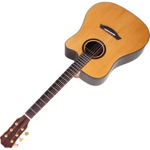 Solid Spruce Wood Top 41 Inch Acoustic Guitar Rosewood Back And Side Natural Color 6 Strings Guitar Wood Guitar Folk Guitar